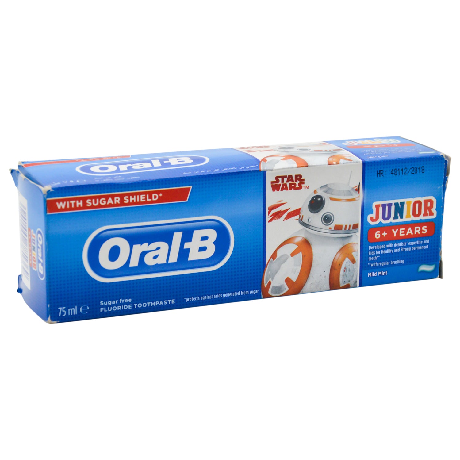 Oral-B Star Wars Edition Junior Toothpaste Mild Mint Flavor (6+ Years) - sugar free
