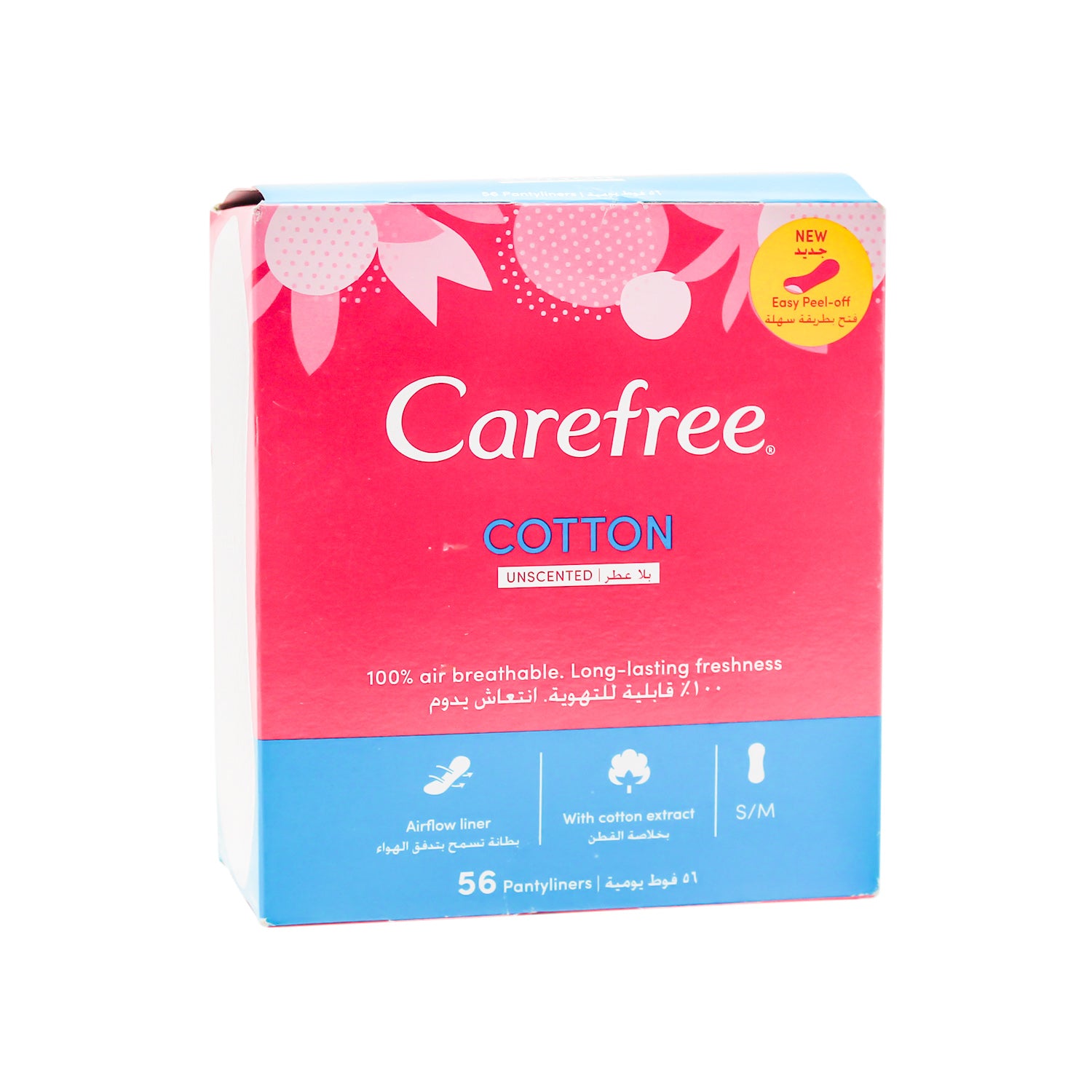 Carefree Cotton Unscented Small to Medium Pantyliners