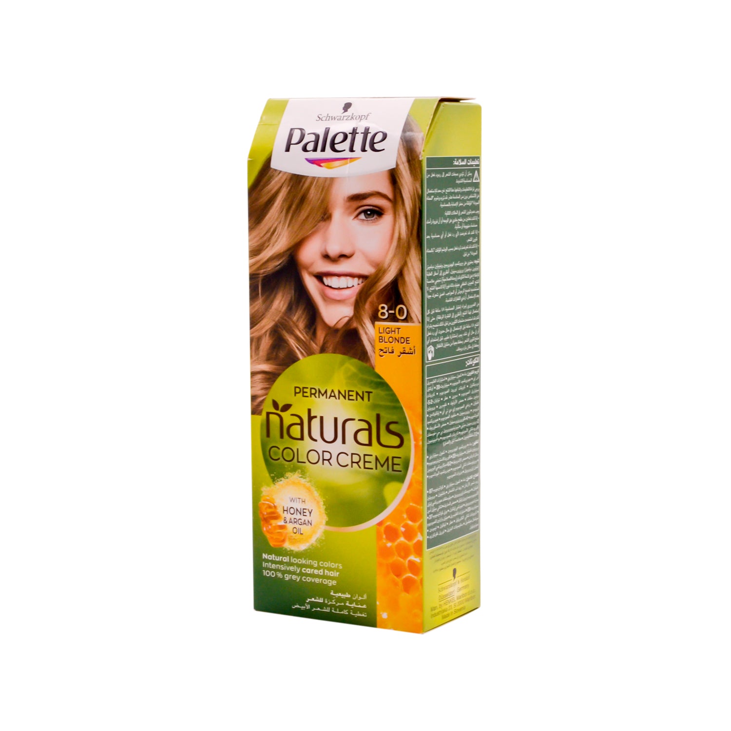 Schwarzkopf Palette Naturals Permanent Hair Color Creme Fruity Scent with Shea Butter & Oat Milk Light Blonde 8-0