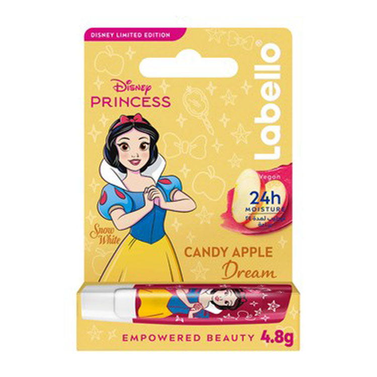 Labello Limited Edition Disney Princess Snow White 24H Moisturizing Lip Balm Candy Apple Dream Flavor - vegan 1 pcs