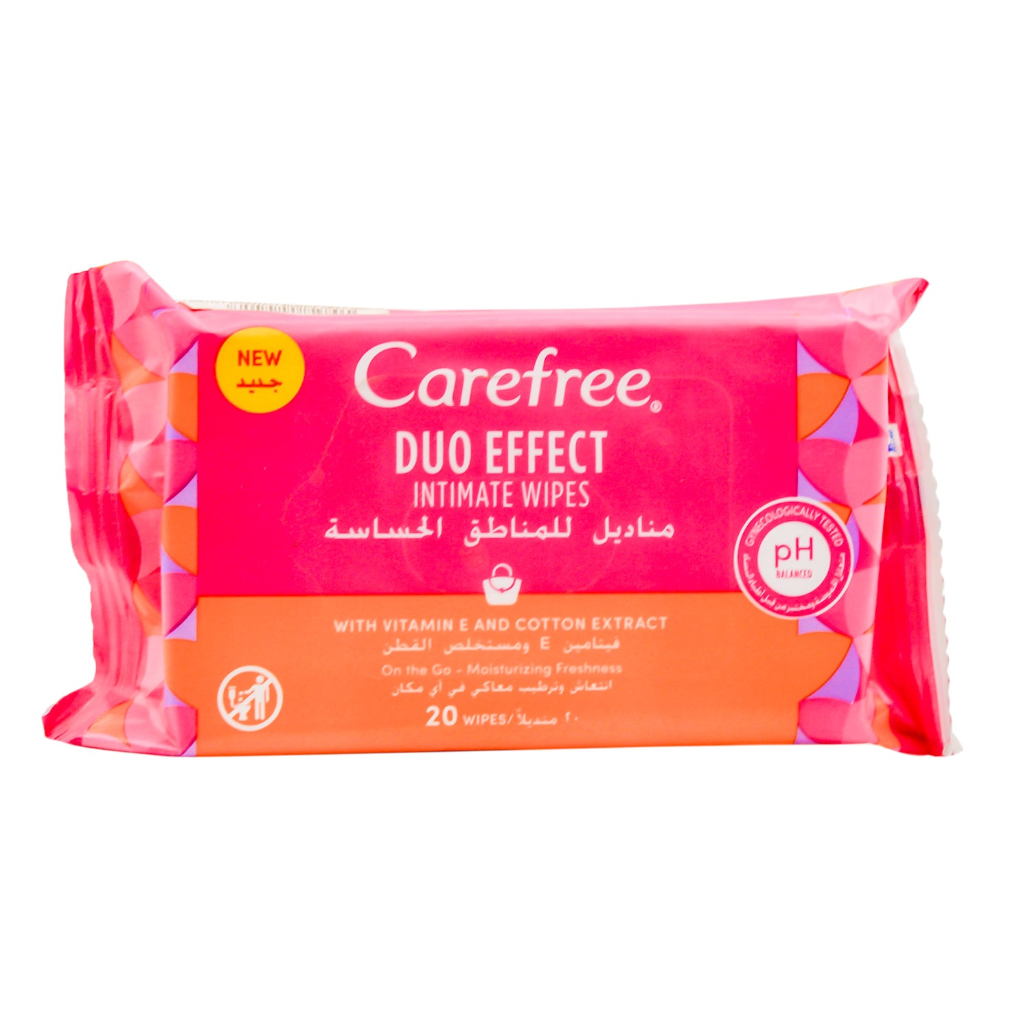 Carefree Duo Effect Intimate Wipes with Green Tea & Aloe Vera