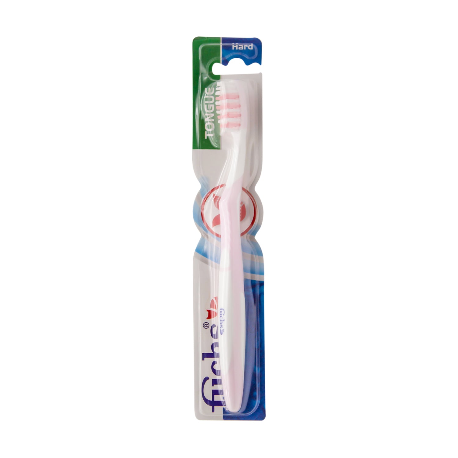 Fuchs Tongue Blue & White Hard Toothbrush