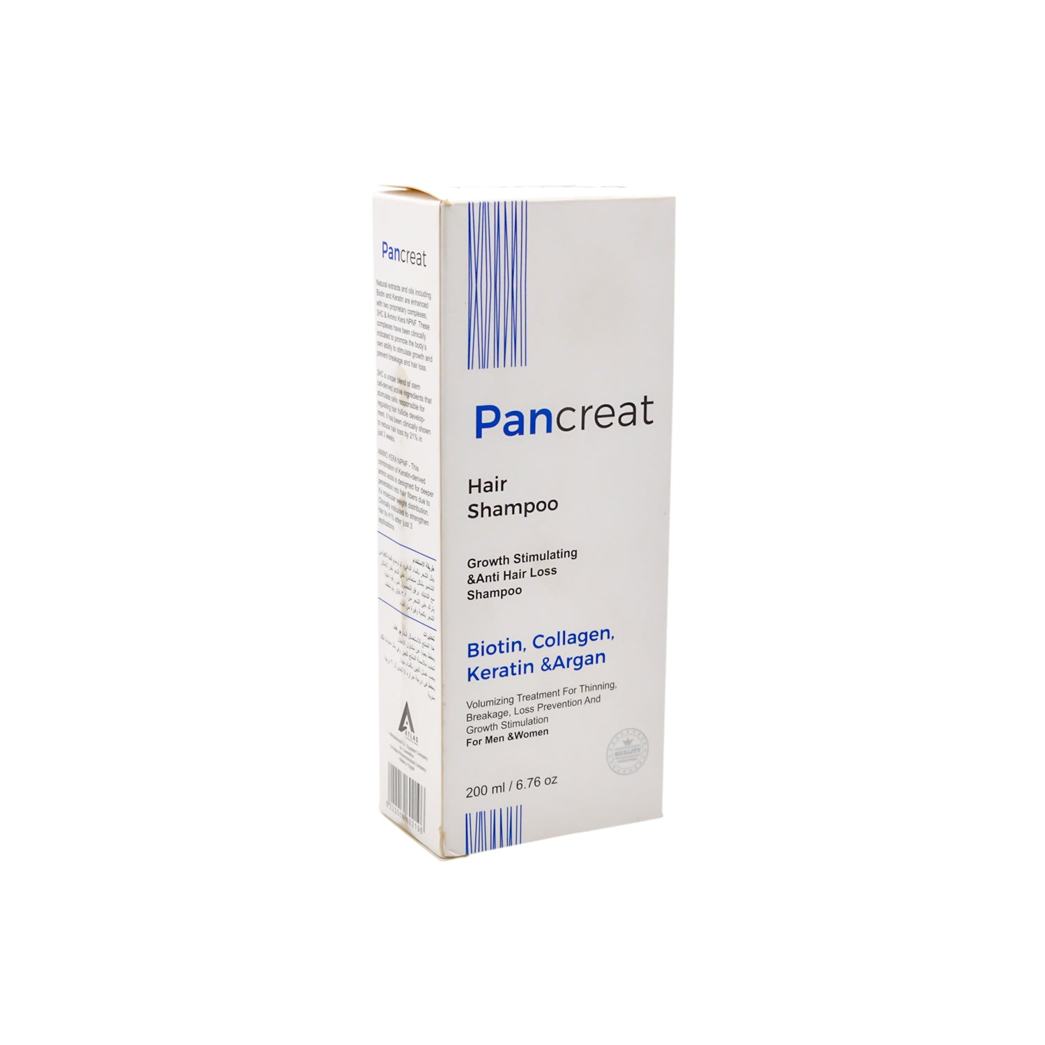 Pancreat Anti-Breakage & Anti-Hair Loss Shampoo with Keratin & Argan for All Hair Types - SLS free, parabens free, animal testing free