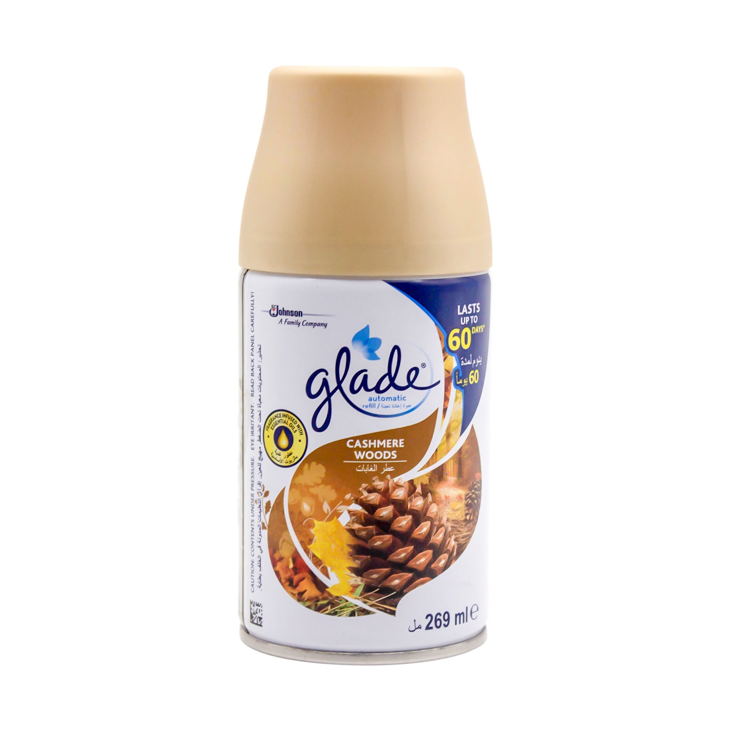 Glade TrueScent Technology Cashmere Woods Automatic Air Freshener Spray Refill