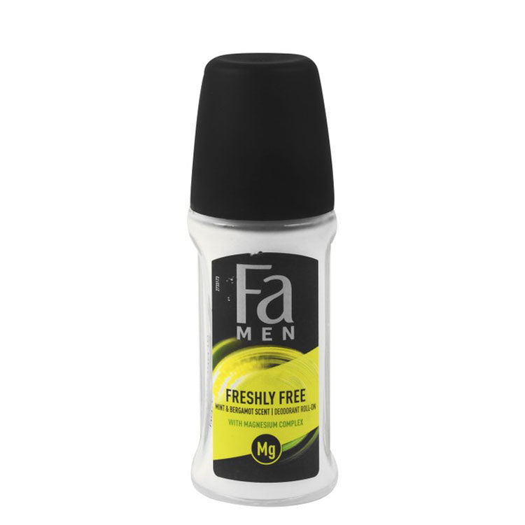 Fa Men Freshly Free Roll-On Deodorant Mint & Bergamot Scent - alcohol free, aluminum salts free