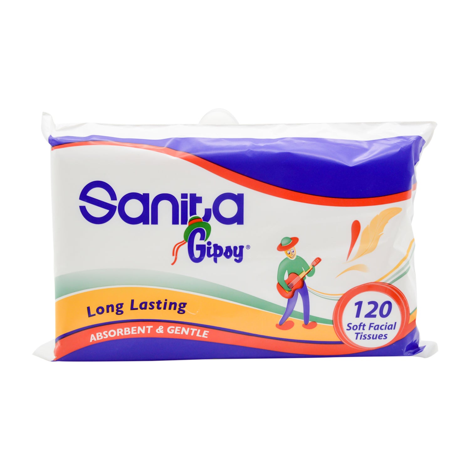 مناديل وجه ناعمة من سانيتا جيبسي، طبقتان (19 × 16 سم)