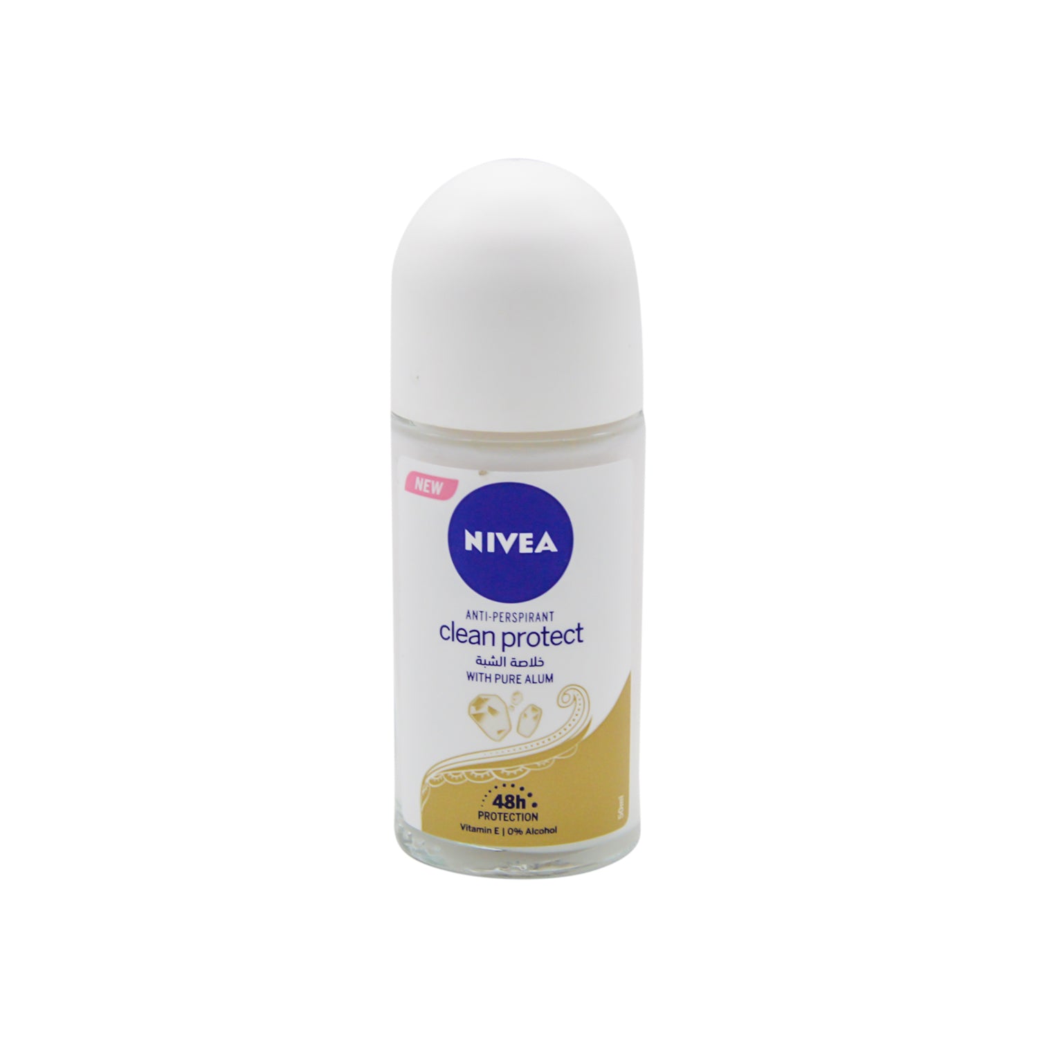 NIVEA Clean Protect Antiperspirant Deodorant Roll-On with Pure Alum for Women - alcohol free