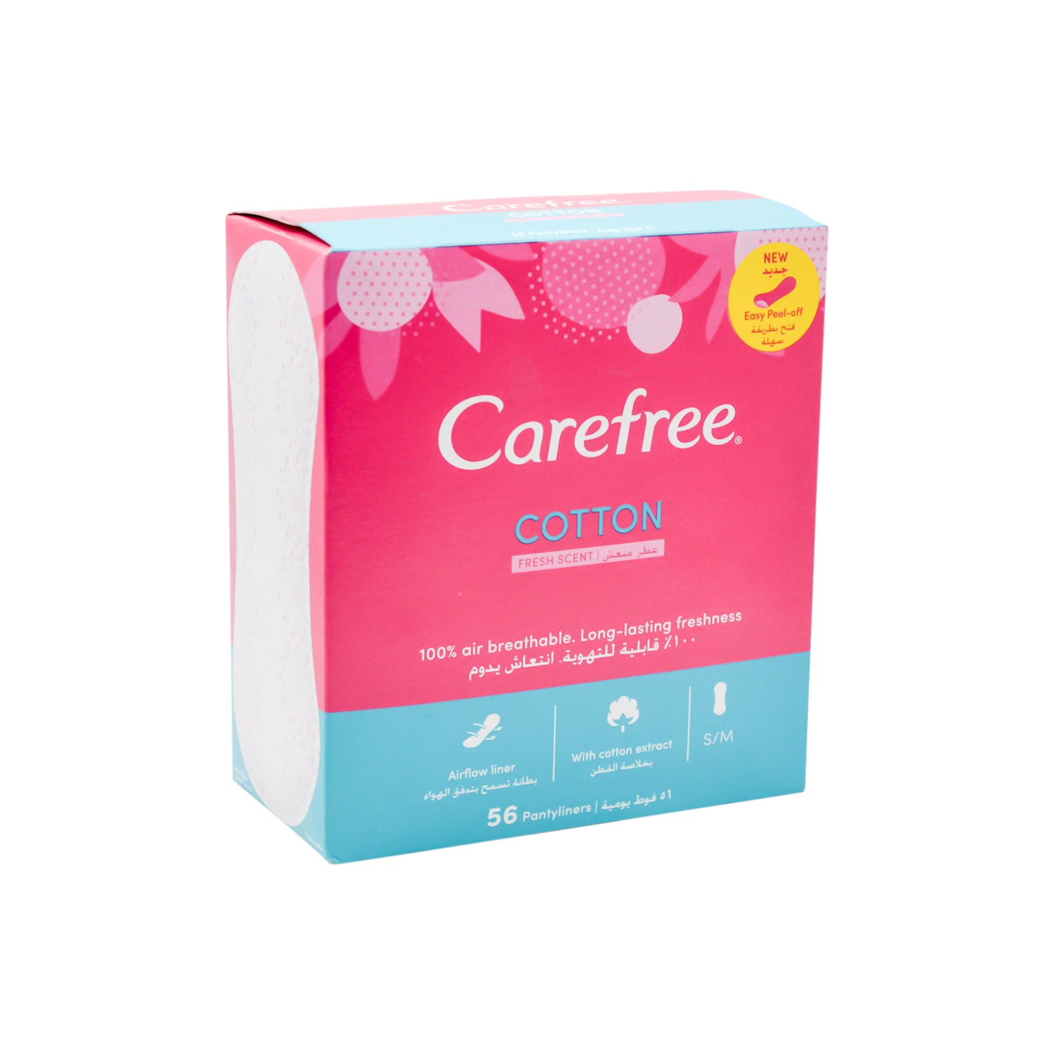 Carefree Small to Medium Cotton Pantyliners Fresh Scent