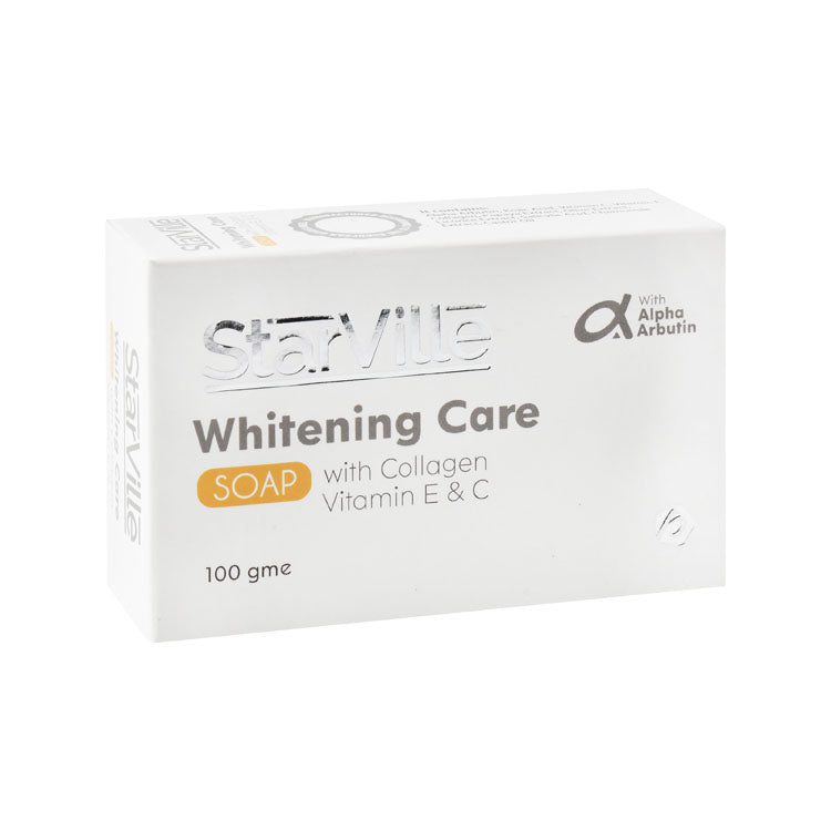 StarVille Whitening Soap Bar with Alpha Arbutin, Collagen, Vitamins E & C for All Skin Types