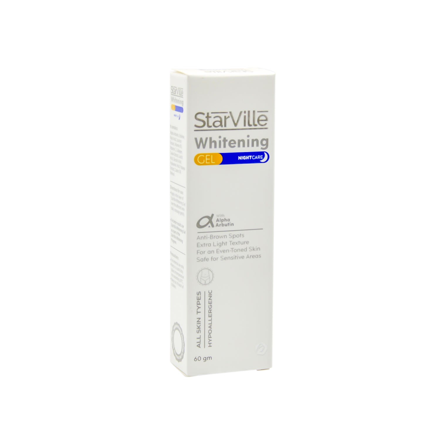 StarVille Hypoallergenic Whitening Night Care Gel with Alpha Arbutin for All Skin Types
