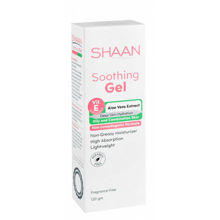 Shaan Non-Greasy Soothing & Moisturizing Post-Laser Gel with Vitamin E & Aloe Vera Extract for Oily, Combination & Acne-Prone Skin - parabens free, fragrance free, non comedogenic