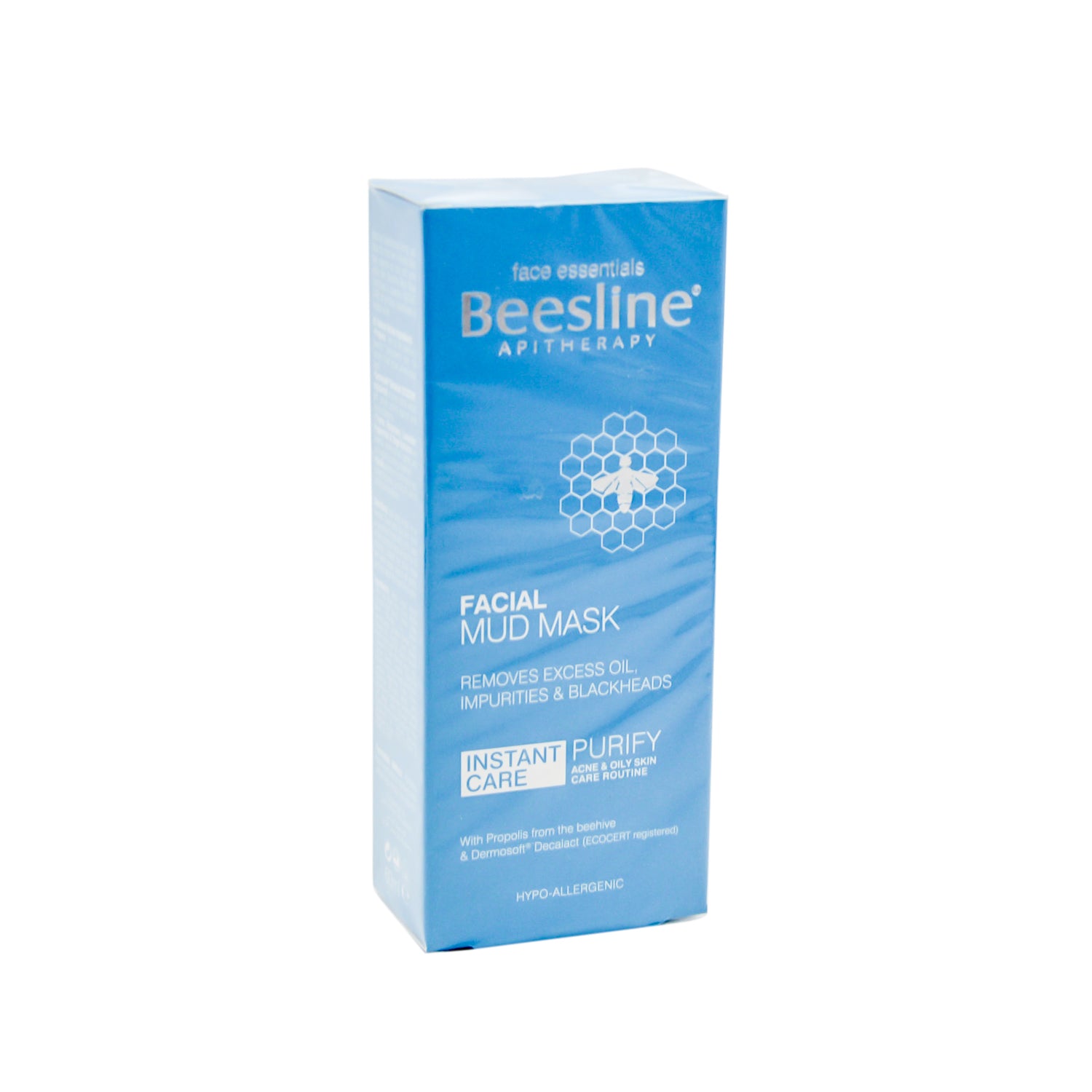 Beesline Hypoallergenic Facial Mud Mask with Propolis & Dermosoft Decalact for Acne-Prone & Oily Skin