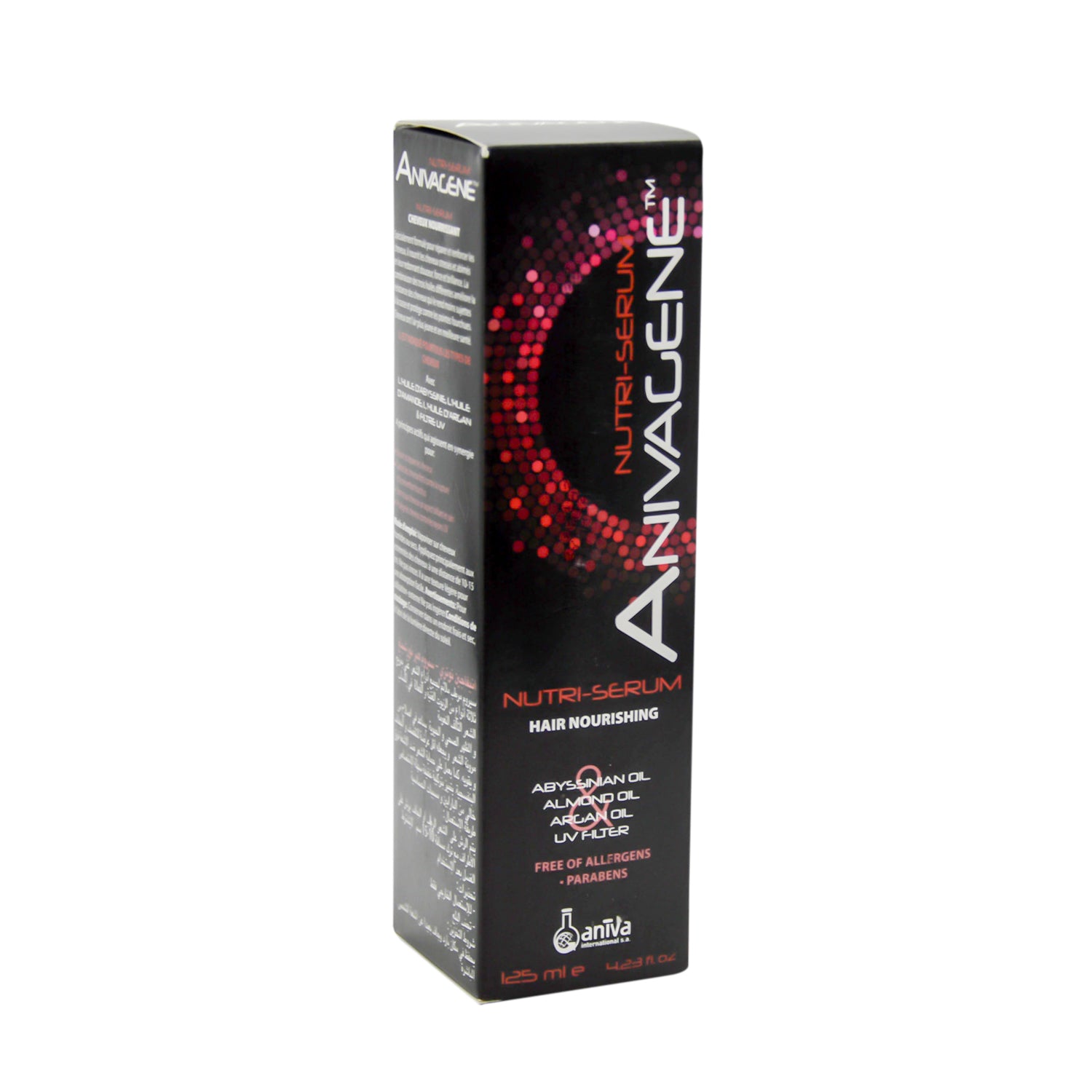 Anivagene Hair Nourishing Serum with Abyssinian, Almond, Argan Oils & UV Filter - allergens free, parabens free
