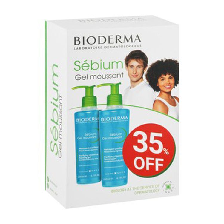 جل بيوديرما سيبيوم الرغوي المنقي للوجه للبشرة المختلطة والدهنية (خصم 35%) - خالٍ من الصابون