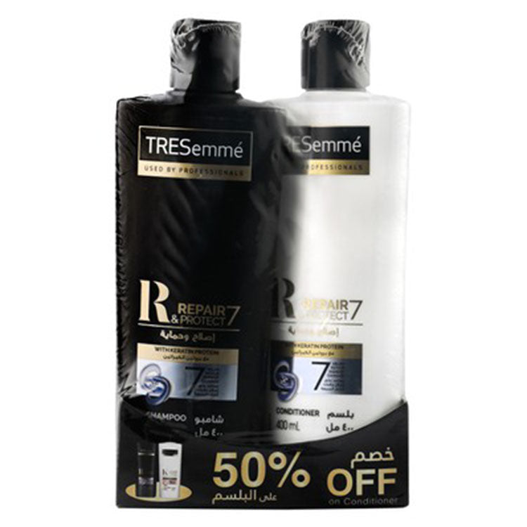 TRESemmé Repair & Protect Shampoo with Keratin Protein (400ml) & Hair Conditioner (400ml) (50% Off on the Conditioner)