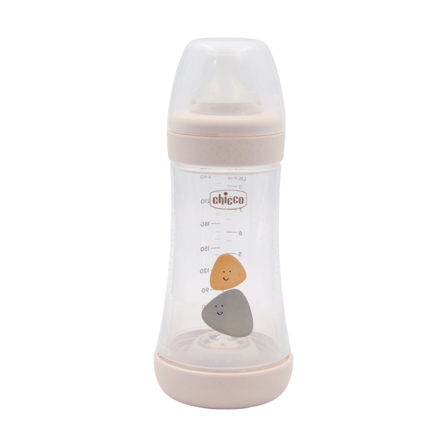 Chicco Perfect 5 White 240ml Anti-Colic Medium Flow Feeding Bottle (2+ Months) - BPA free