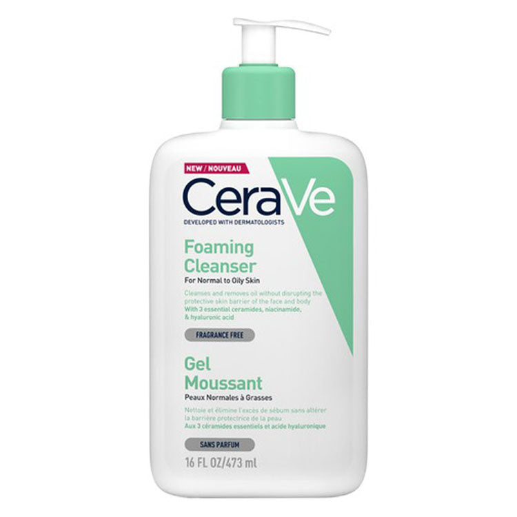 CeraVe Hypoallergenic Foaming Face & Body Cleanser with Ceramide, Niacinamide & Hyaluronic Acid for Normal & Oily Skin - fragrance free