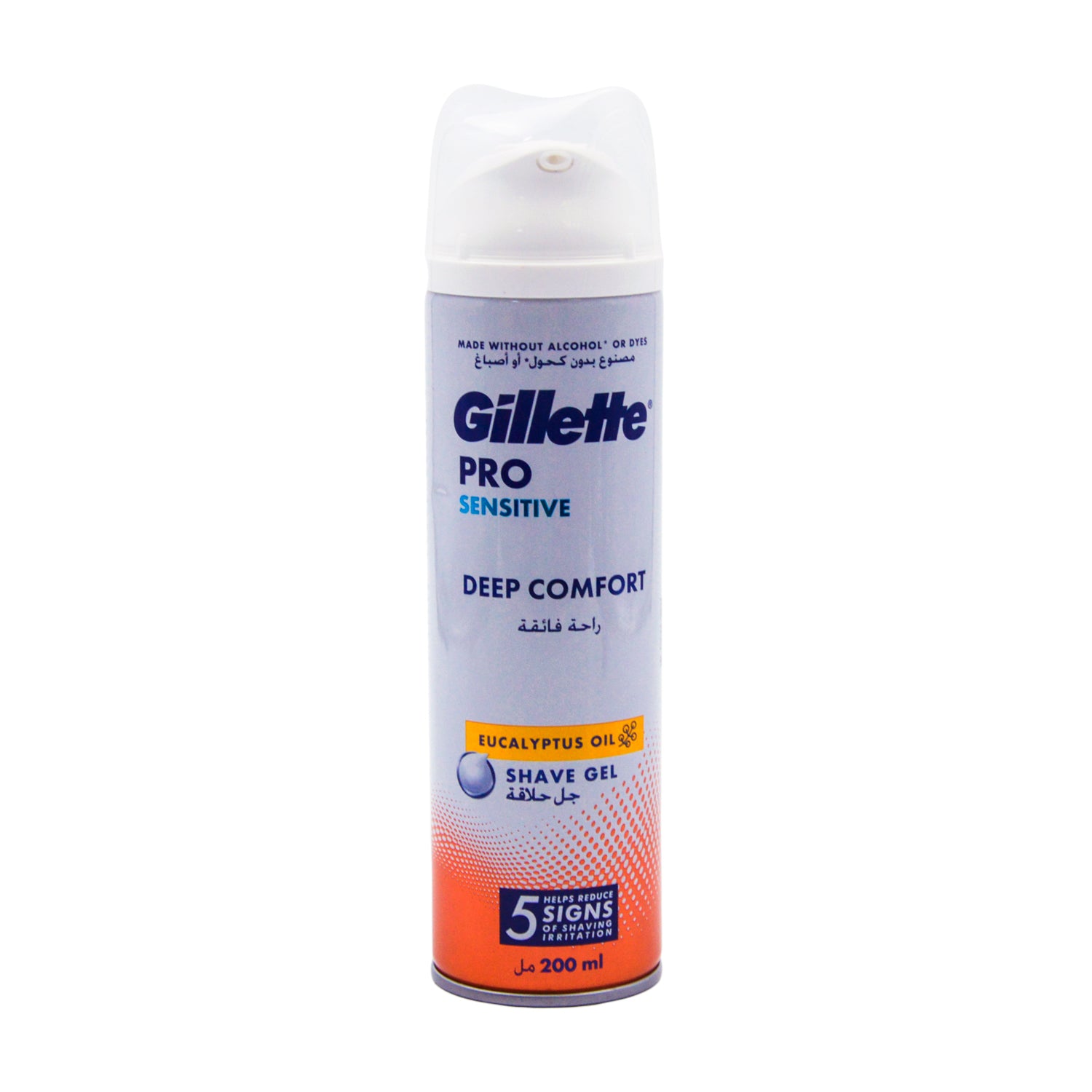 Gillette Pro Sensitive Deep Comfort Shaving Gel with Eucalyptus Oil - alcohol free, dyes free, parabens free