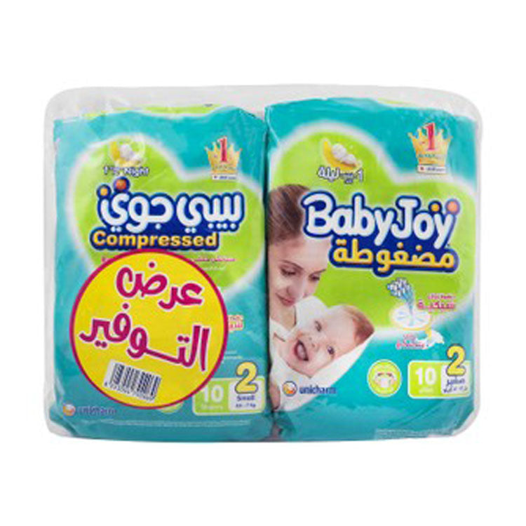 حفاضات بيبي جوي المضغوطة الصغيرة، مقاس 2 (3.5-7 كجم) (عرض توفير)