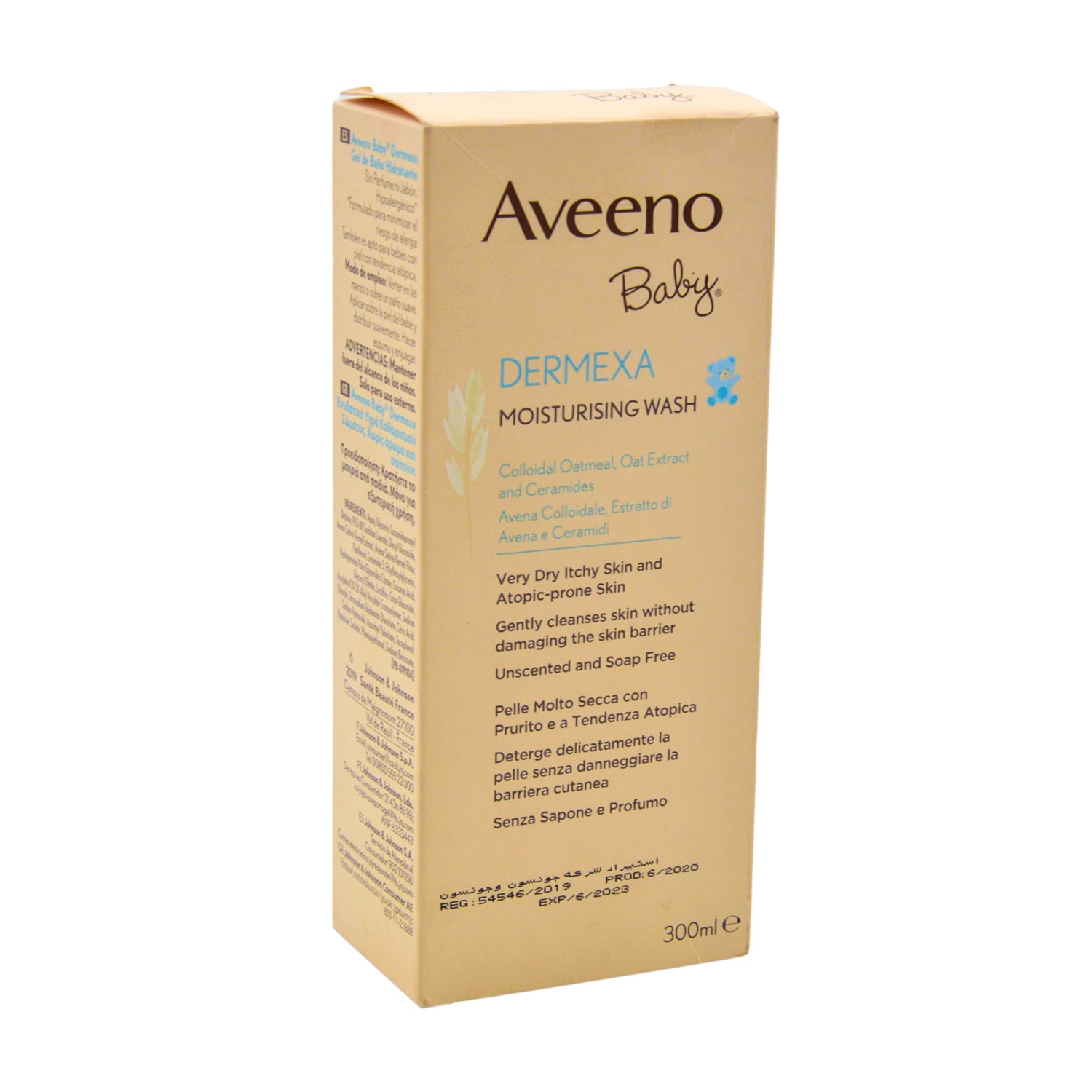 Aveeno Baby Dermexa Hypoallergenic Moisturizing & Cleansing Unscented Body Wash with Colloidal Oatmeal, Oat Extract & Ceramides for Dry, Itchy & Atopic Prone Skin - soap free