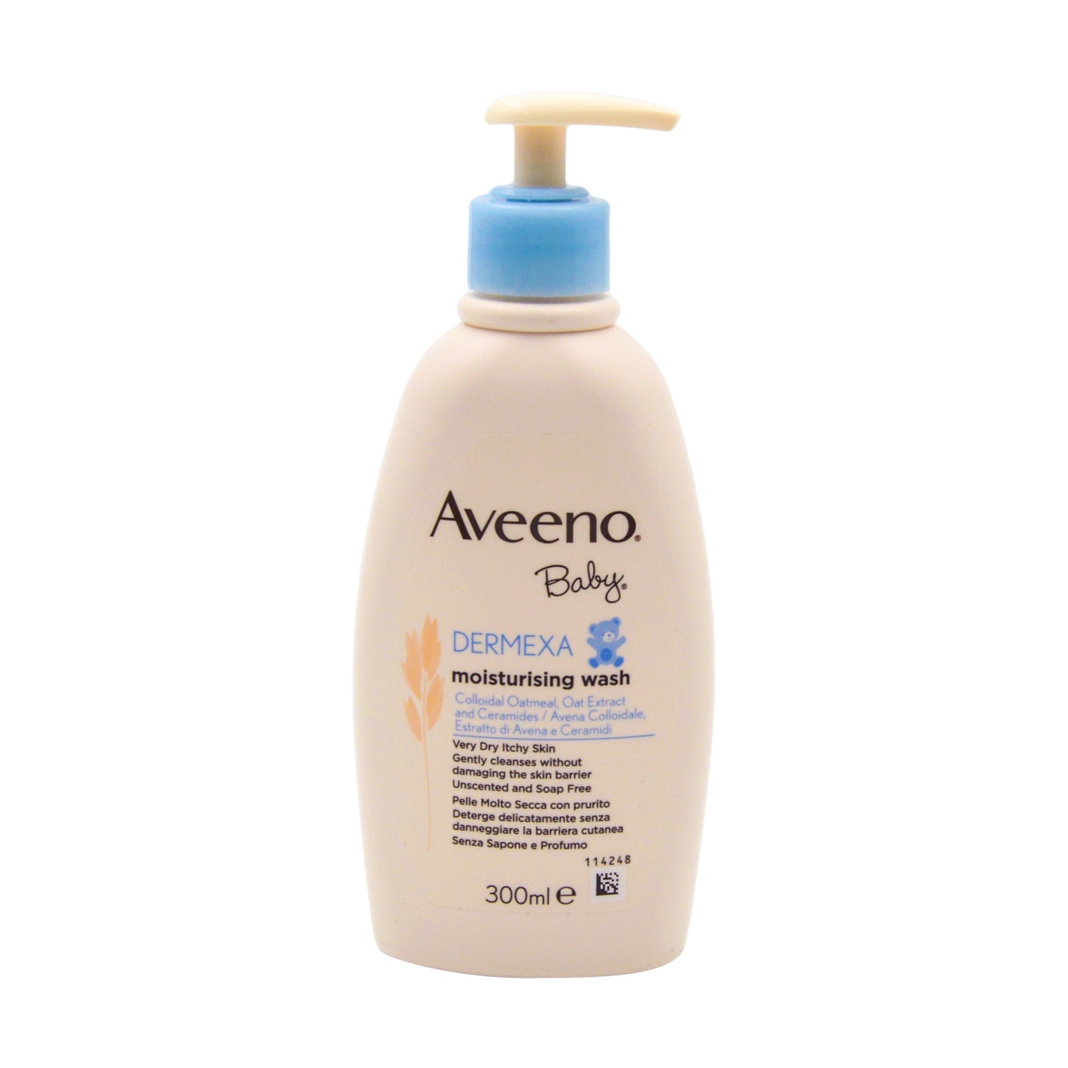 Aveeno Baby Dermexa Hypoallergenic Moisturizing & Cleansing Unscented Body Wash with Colloidal Oatmeal, Oat Extract & Ceramides for Dry, Itchy & Atopic Prone Skin - soap free