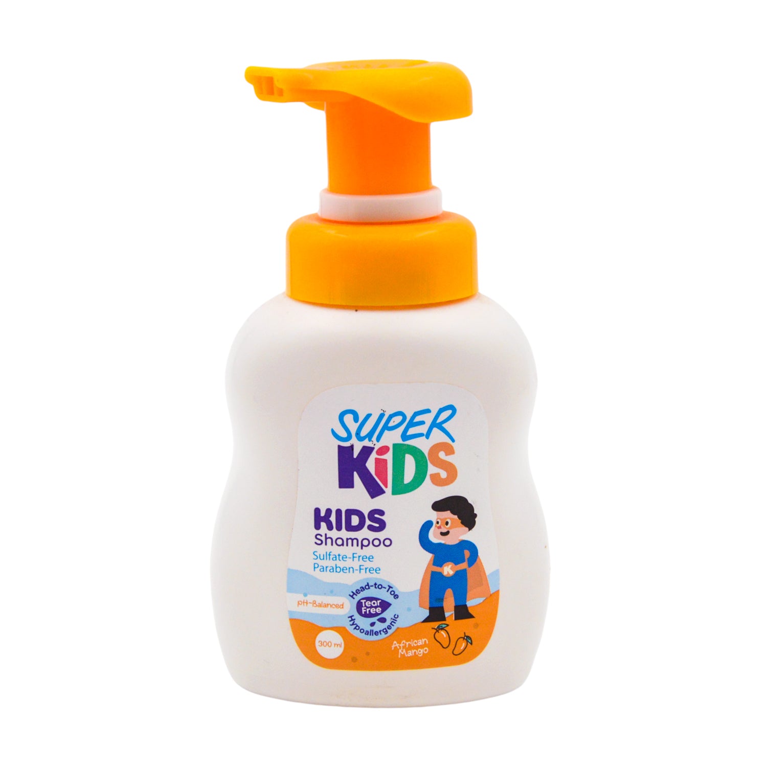 Super Kids Hypoallergenic Shampoo African Mango Scent (2+ Years) - sulfate free, parabens free, silcione free