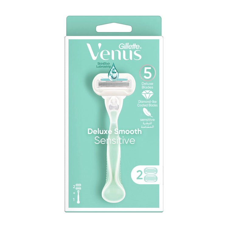 Gillette Venus Deluxe Smooth Sensitive 5-Blade Razor with 2 Refills