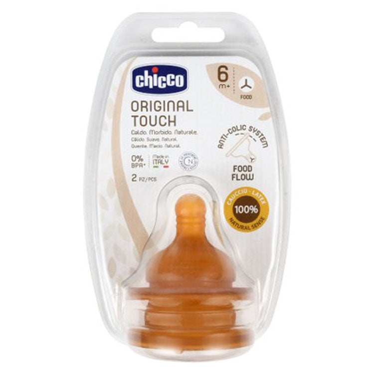 Chicco Original Touch Brown Anti-Colic Latex Teats (6+ Months) - BPA free