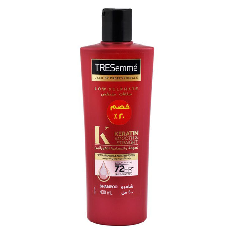 TRESemmé 72H Frizz Control Keratin Smooth & Straight Shampoo with Argan Oil & Keratin Protein (20% Off) - low sulfate