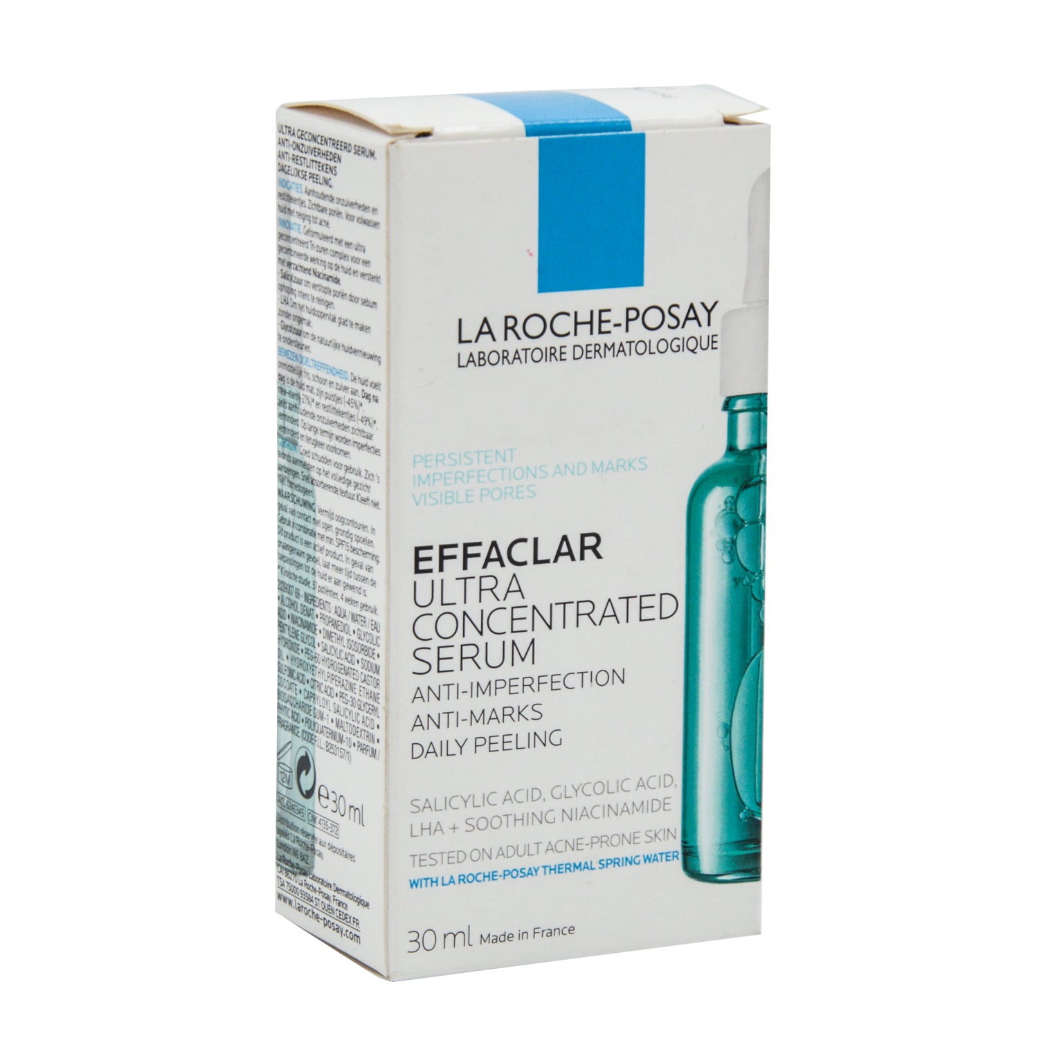 سيروم الوجه لاروش بوزيه إيفاكلار فائق التركيز للتقشير، مضاد للبقع والعيوب، مع حمض الساليسيليك، وحمض الجليكوليك، والنياسيناميد - غير كوميدوغينيك