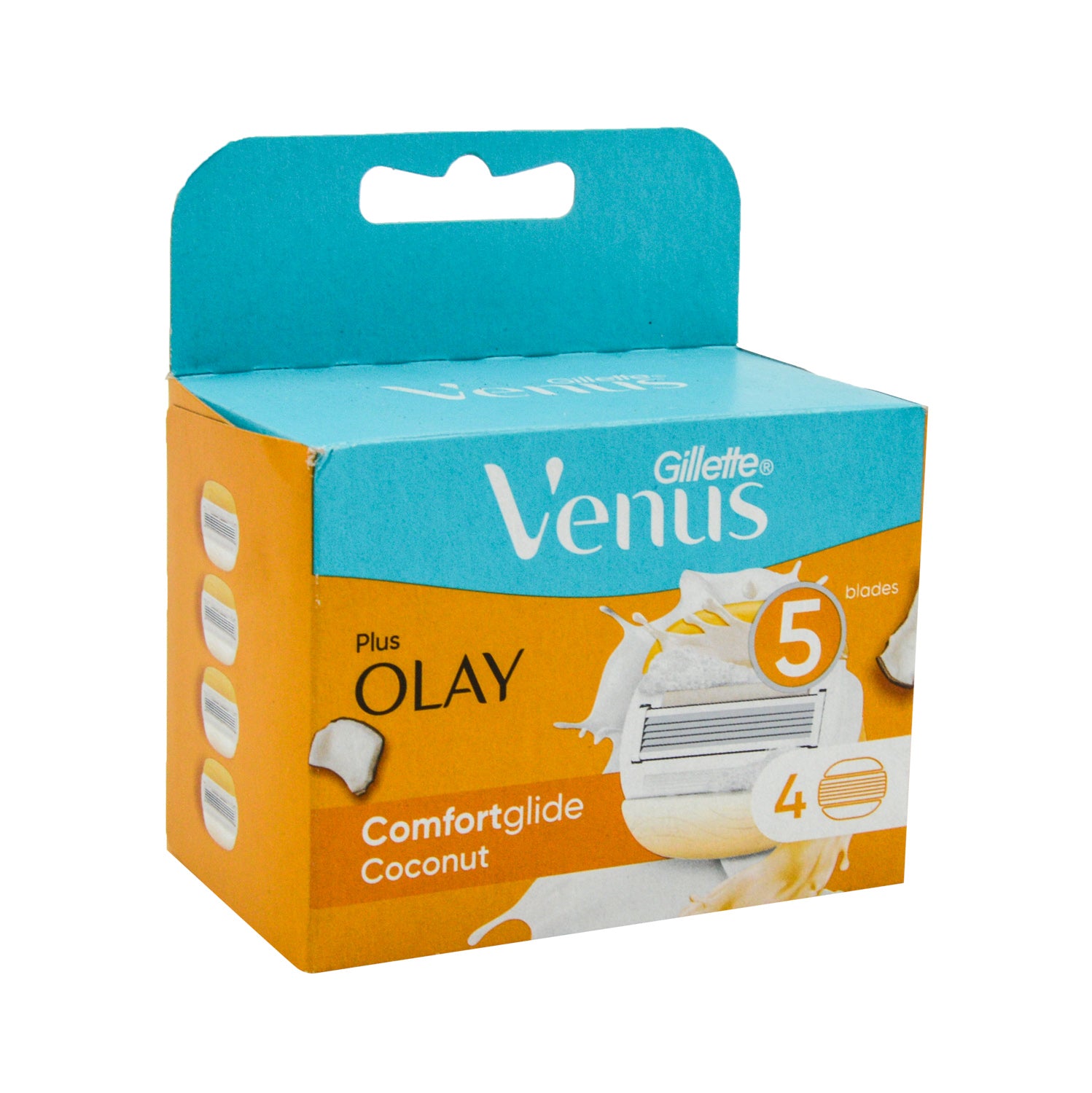 Gillette Venus Plus Olay Comfortglide 5 Blade Cartridges with Coconut Extract