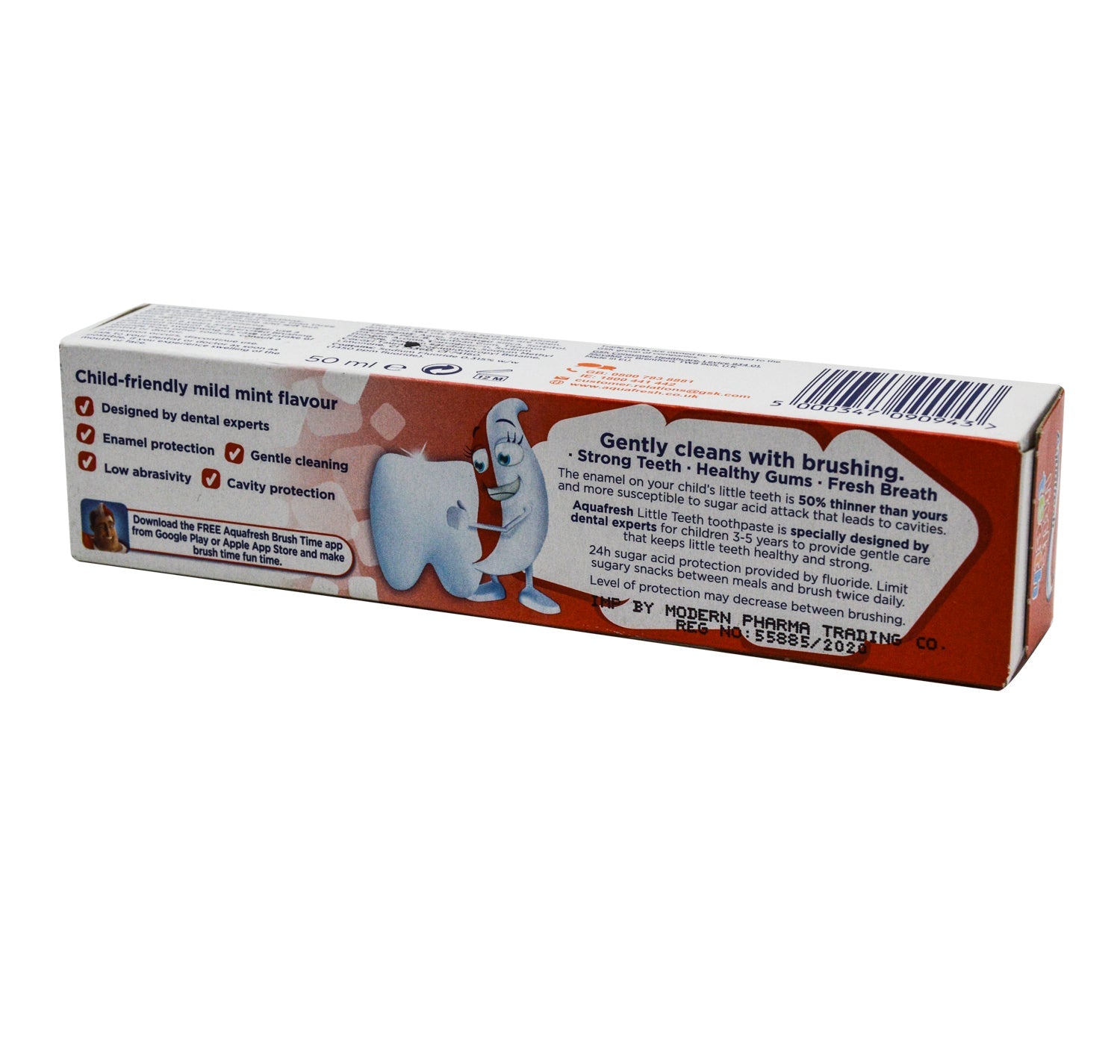Aquafresh Little Teeth Kids Anti-Cavity Fluoride Toothpaste Mint Flavor 1450 PPM (3-5 Years)