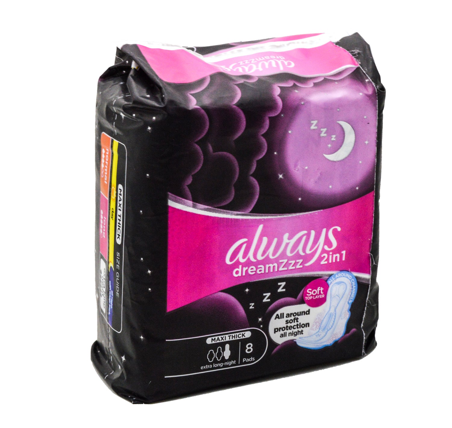 Always DreamZzz 2in1 Maxi Thick Extra Long Soft Night Pads with Wings