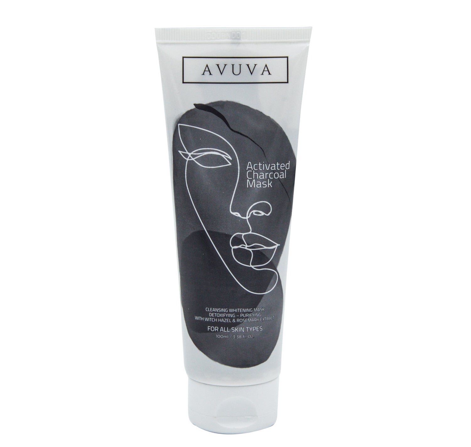 Avuva Activated Charcoal Mask with Witch Hazel & Rosemary Extract for All Skin Types