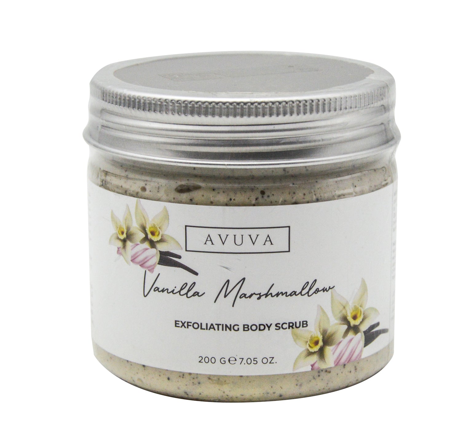 Avuva Exfoliating Body Scrub Vanilla Marshmallow Scent with Vitamin E