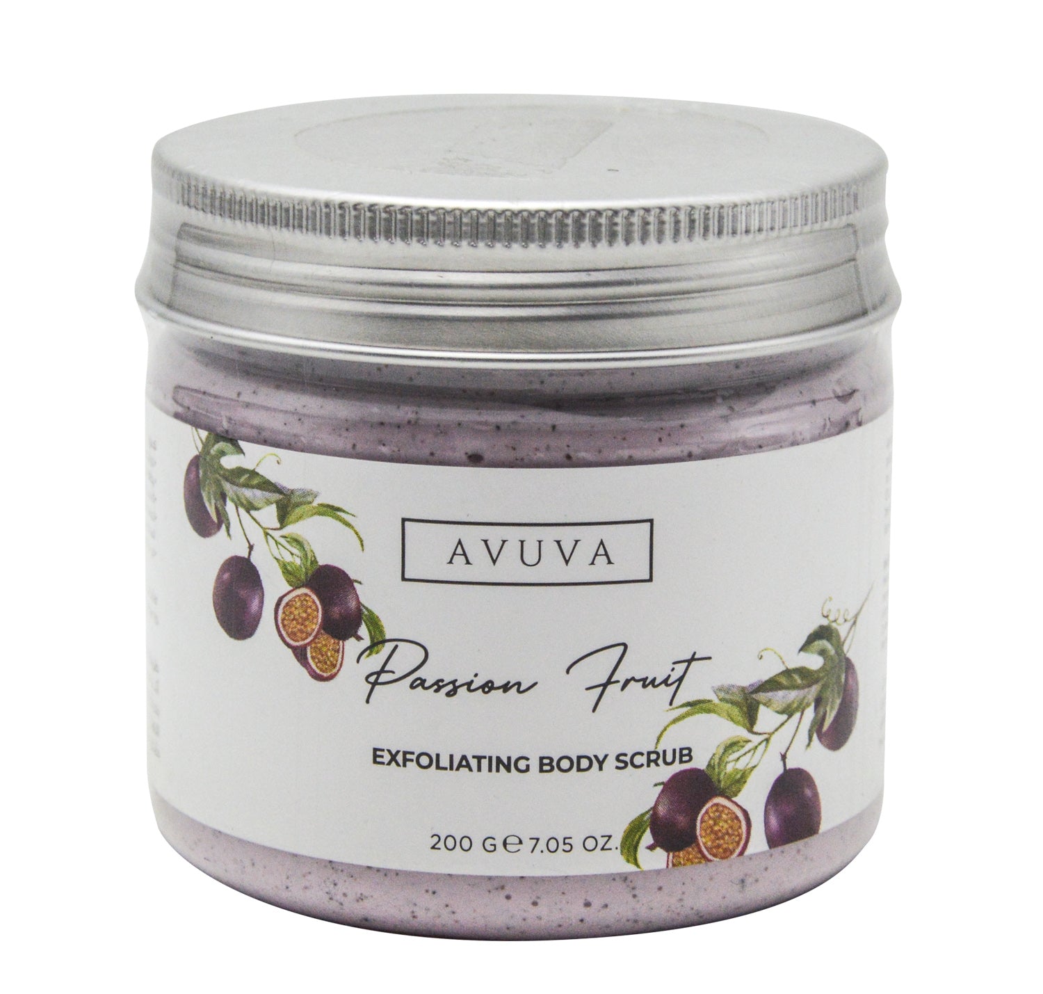 Avuva Exfoliating Body Scrub Passion Fruit Scent with Vitamin E