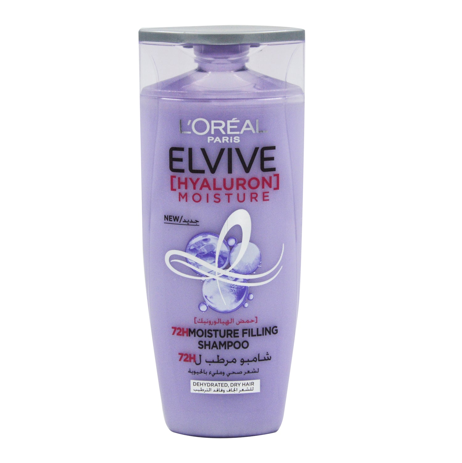 شامبو لوريال إلفيف المرطب لمدة 72 ساعة مع حمض الهيالورونيك للشعر الجاف والمتقصف