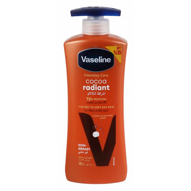 Vaseline Intensive Care Radiant Non Greasy Body Lotion with Cocoa Butter Extract for Dry Skin (15% Off)