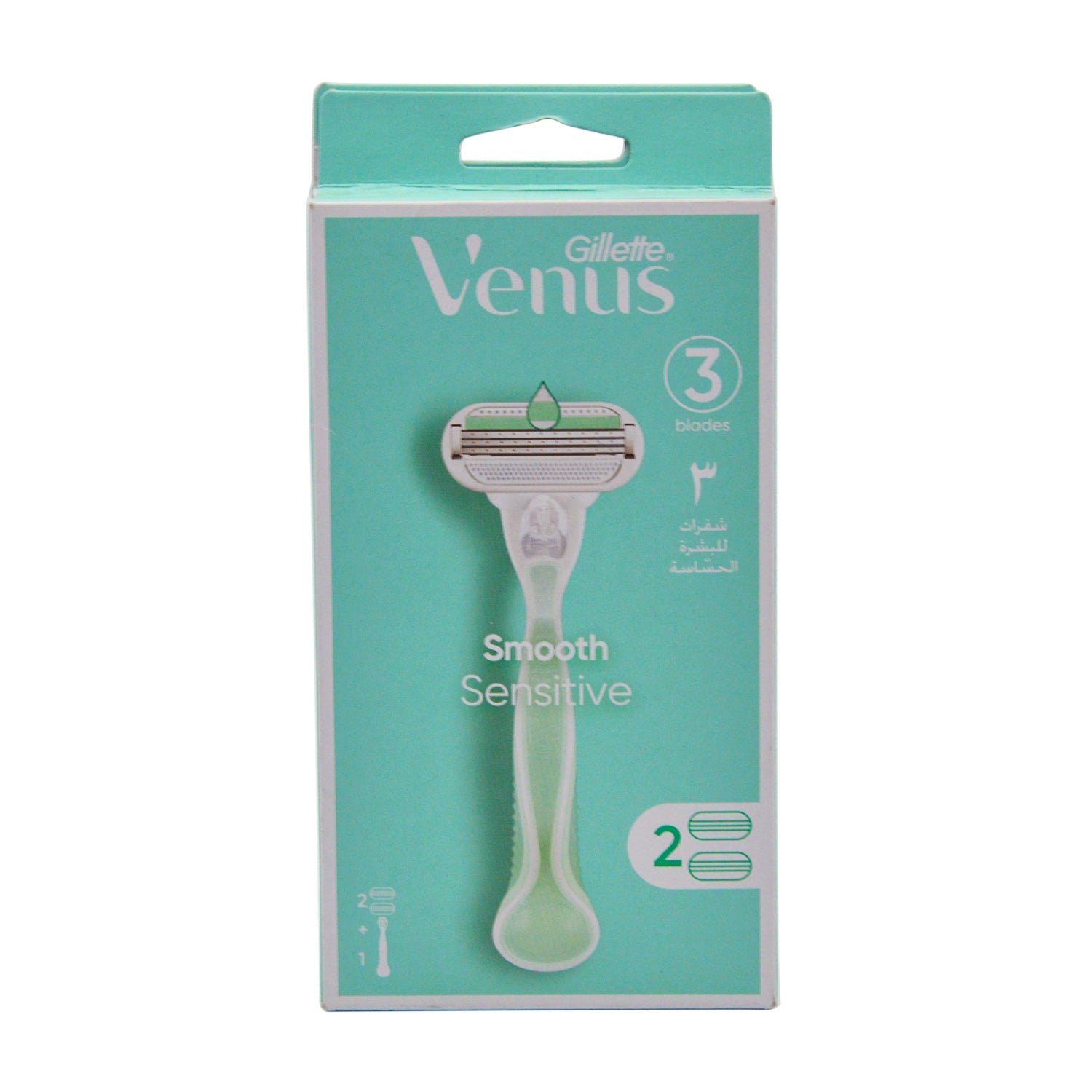Gillette Venus Smooth Green Triple Blade Razor with Replacement Cartridge for Sensitive Skin