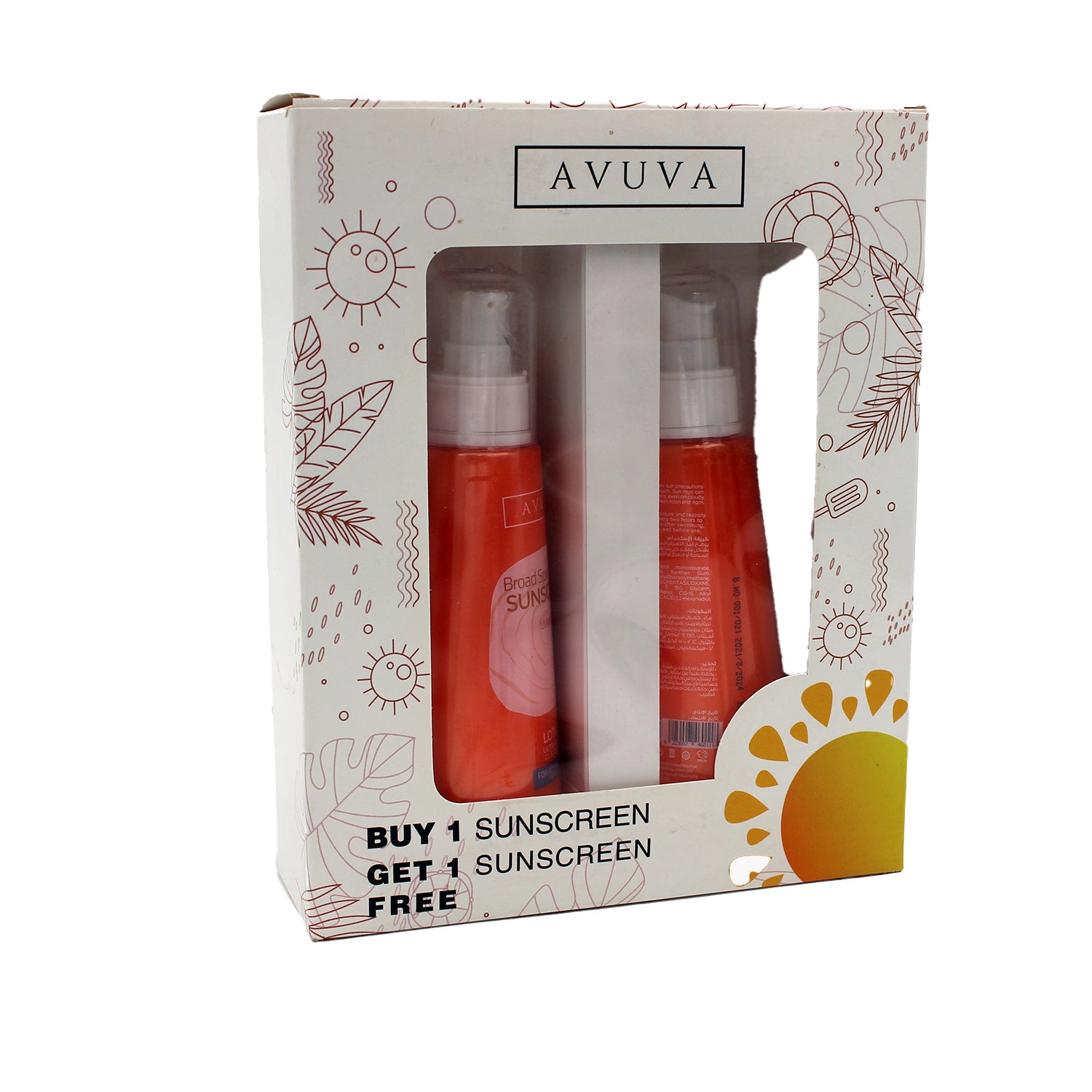 Avuva Face & Body Sunscreen for All Skin Types SPF50+ (1+1 Free)