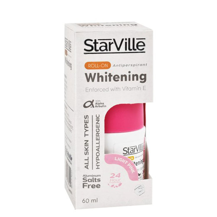 StarVille Hypoallergenic Antiperspirant Whitening Roll-On Deodorant Coconut Scent with Vitamin E for All Skin Types - aluminum salts free