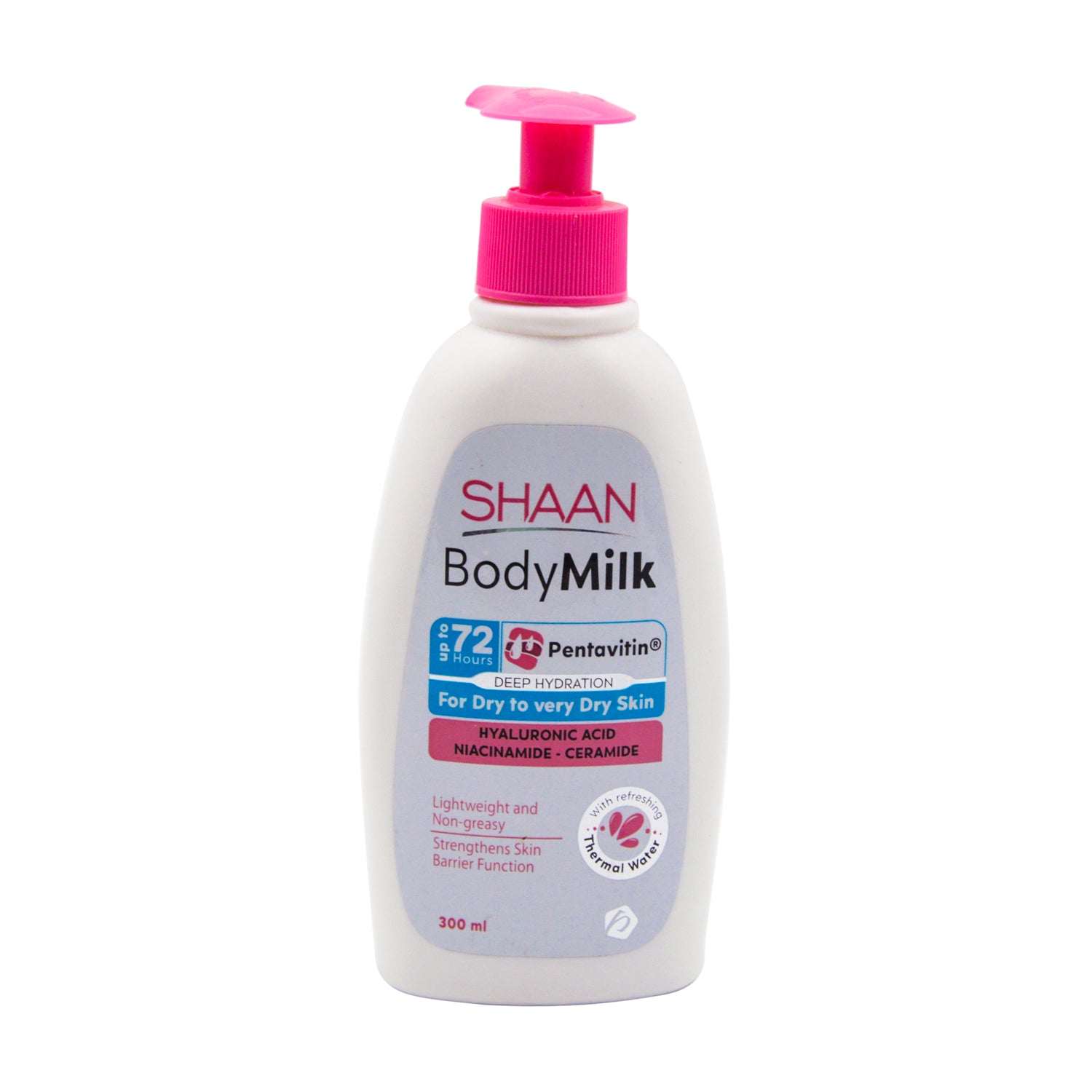 Shaan Non-Greasy Strengthening Body Milk with Hyaluronic Acid, Niacinamide & Ceramide for Dry to Very Dry Skin