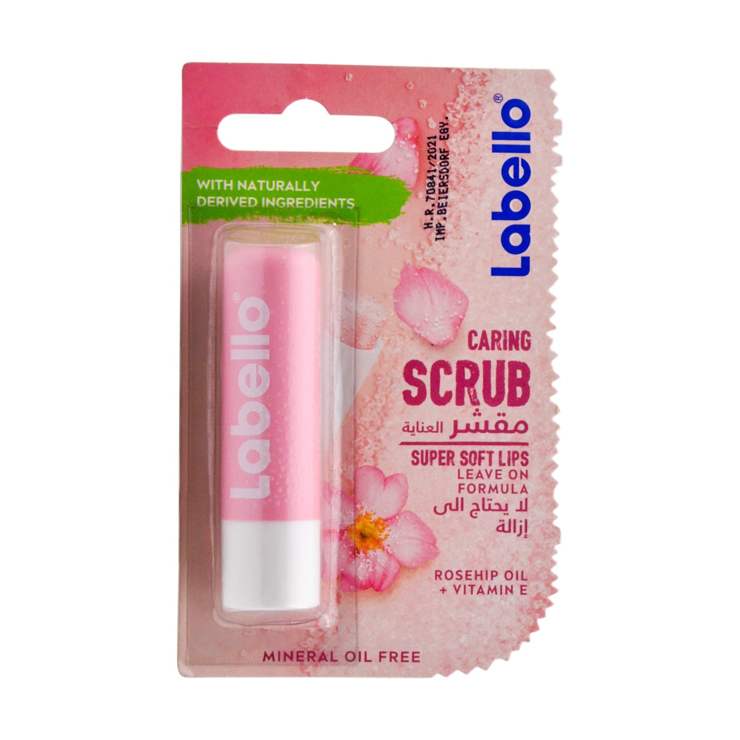 Labello Caring Lip Scrub with Rosehip Oil & Vitamin E - mineral oil free