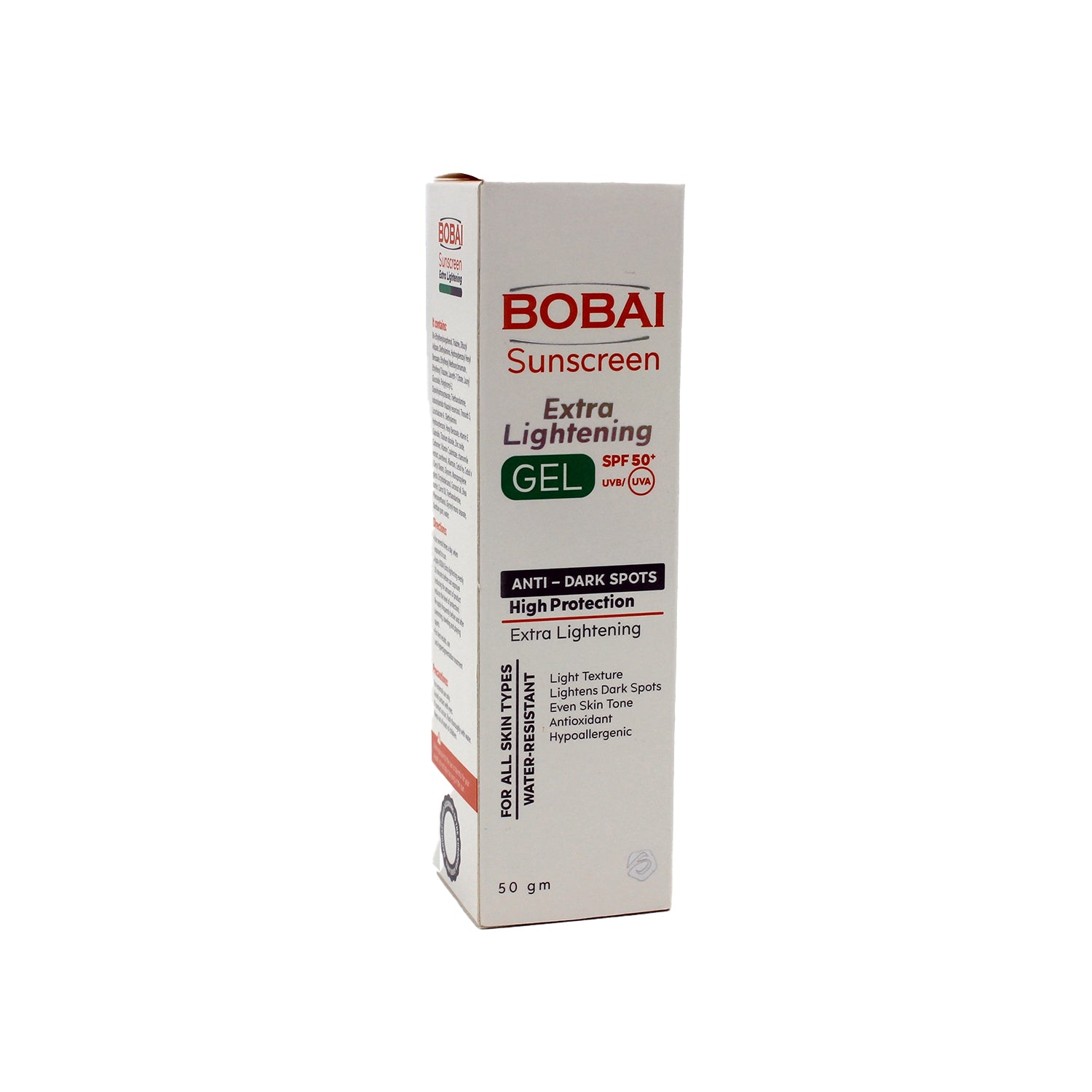 Bobai Hypoallergenic Water-Resistant Lightening, Antioxidant & Anti-Dark Spots Sunscreen for All Skin Types SPF50+ - non comedogenic
