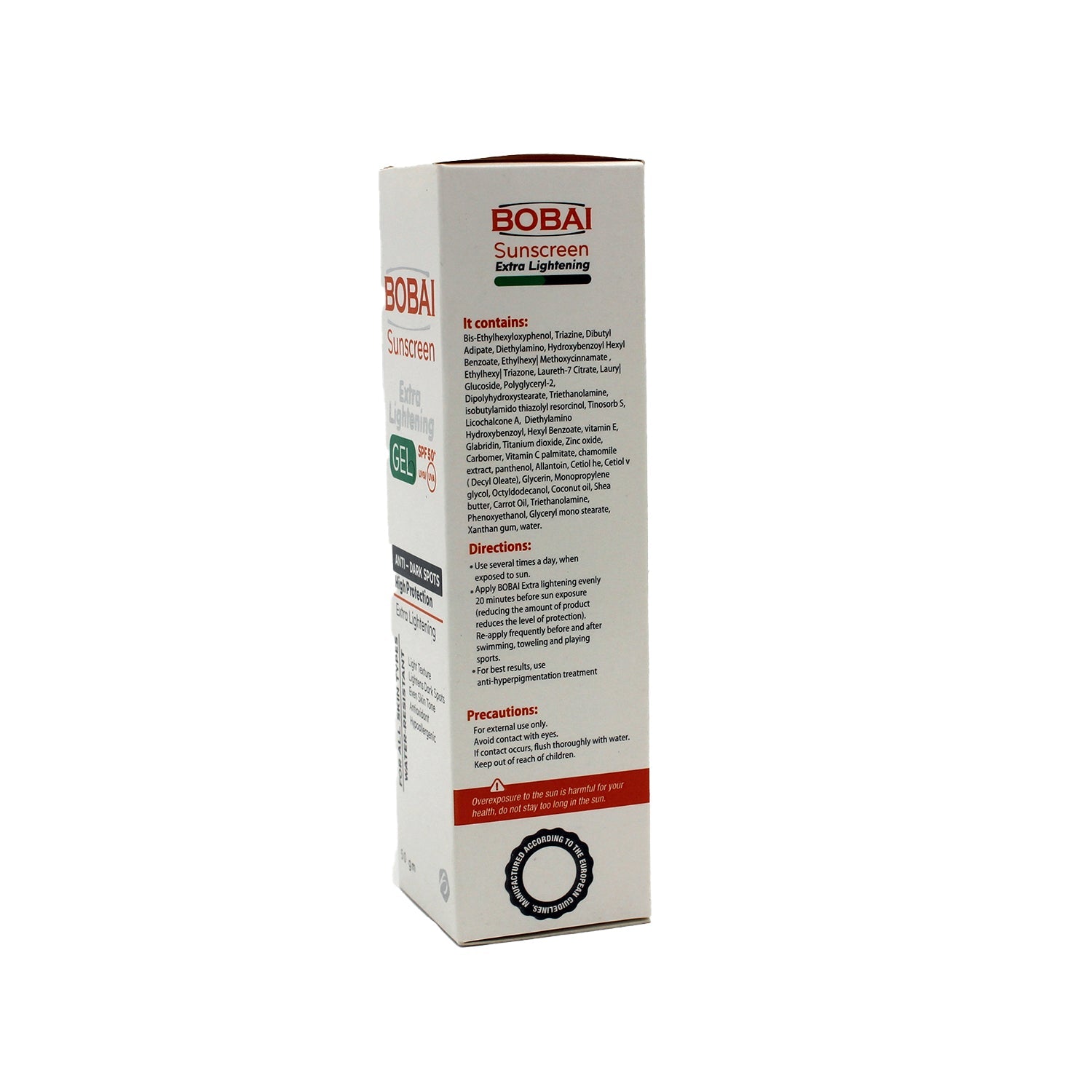 Bobai Hypoallergenic Water-Resistant Lightening, Antioxidant & Anti-Dark Spots Sunscreen for All Skin Types SPF50+ - non comedogenic