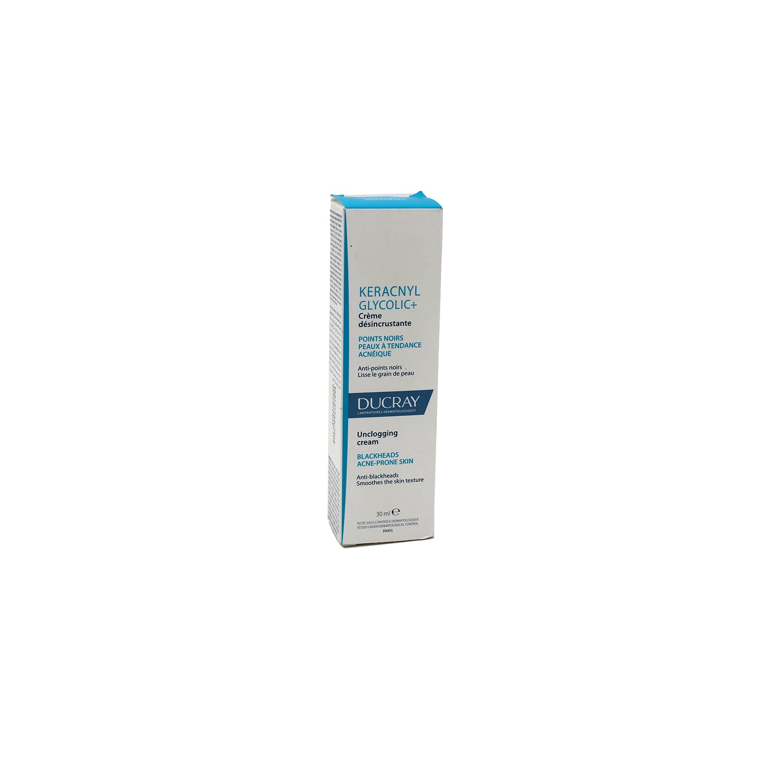 Ducray Keracnyl Glycolic Plus Smoothing & Unclogging Face Cream for Blackheads & Acne-Prone Skin - non comedogenic