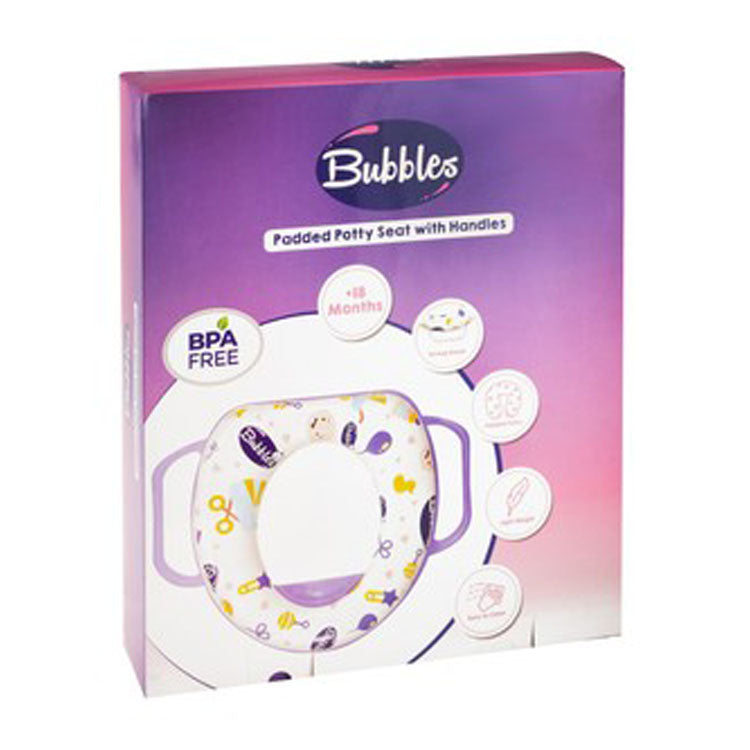 Bubbles Baby Padded Potty Seat with Handles (18+ Months) - BPA free