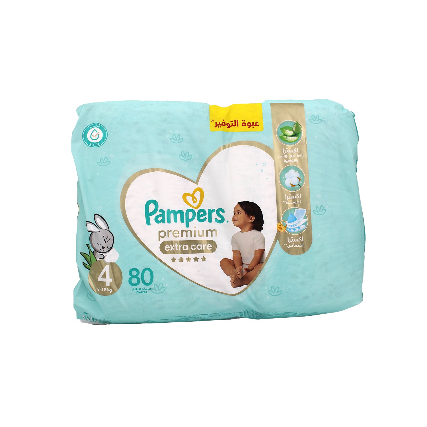 Pampers Premium Extra Care Diapers with Aloe Vera Lotion Size 4 (9-18kg)