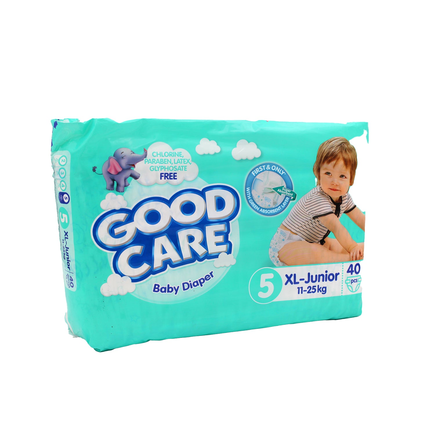 حفاضات أطفال جود كير XL بزيت الزيتون، مقاس 5 (11-25 كجم) - خالية من البارابين، وخالية من اللاتكس، وخالية من الكلور