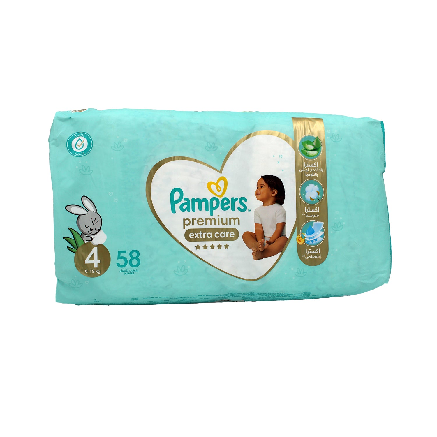 Pampers Premium Extra Care Diapers with Aloe Vera Lotion Size 4 (9-18kg)